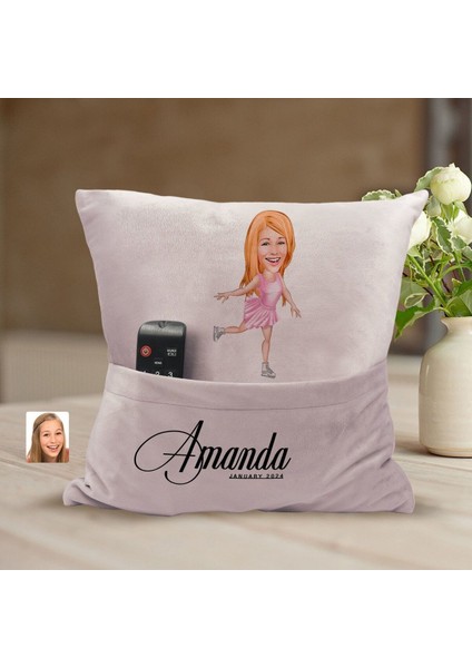 Kişiye Özel Renkli Buz Pateni Temalı Organizer ve Cepli Atıştırmalık Saklama Kapağı fiyatları