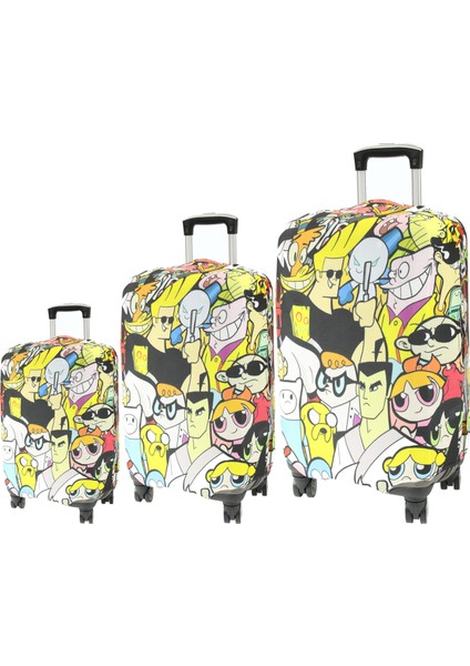 (MY#135 Çizgi Karakter ) Valizler Için Kılıf Seti (Kabin Orta ve büyük) fiyatları
