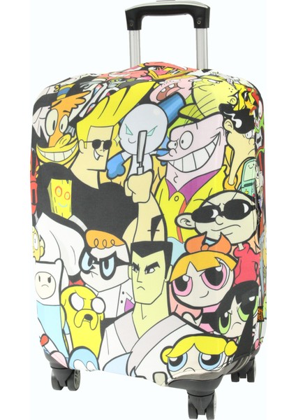(MY#135 Çizgi Karakter ) Valizler Için Kılıf Seti (Kabin Orta ve büyük) modelleri