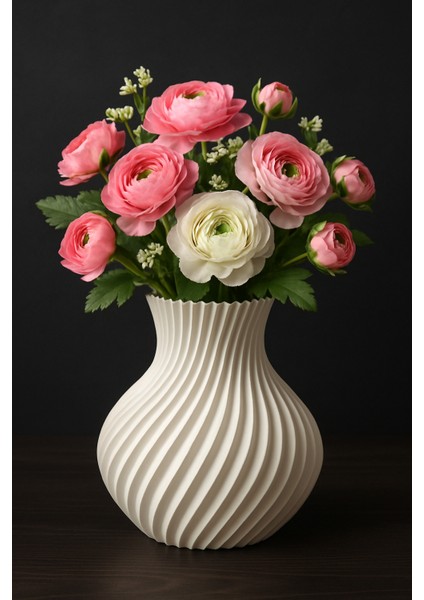 Modern Spiral Tasarımlı 3D Baskı Dekoratif Vazo fiyatları