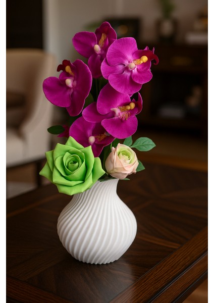 Modern Spiral Tasarımlı 3D Baskı Dekoratif Vazo indirimleri