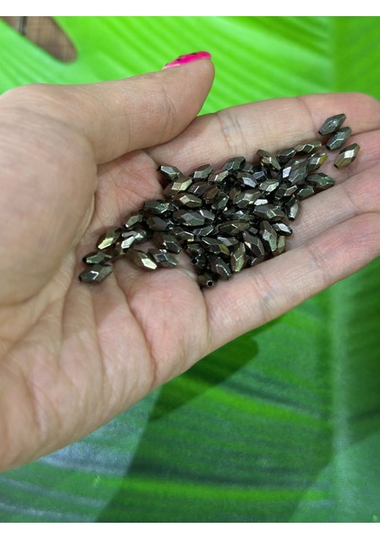 70 Adet Füme Kristal Takı Boncuğu