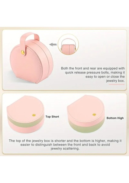 Pembe Takı Düzenleyici, Seyahat Için Taşınabilir, Düğme Kapanışlı, Şık ve Kullanışlı