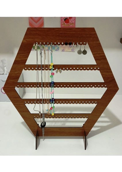 Ahşap Küpe Standı, Takı Askısı, Altıgen Tasarım, Düzenleyici, Şık ve Kullanışlı Ürün fiyatları