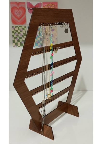 Ahşap Küpe Standı, Takı Askısı, Altıgen Tasarım, Düzenleyici, Şık ve Kullanışlı Ürün indirimleri