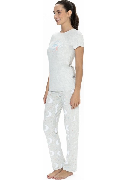 U.s Polo Assn. 20075 Kadın Kısa Kollu Bisiklet Yaka Pijama Takımı-Karmelanj modelleri