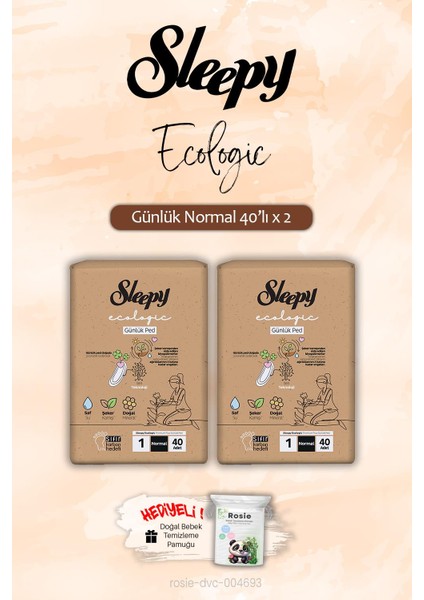 Ecologic Günlük Ped 40 'lı Normal x 2 ve Rosie