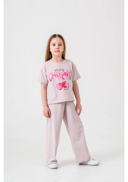 Cherries Baskılı Kız Çocuk Takım 035