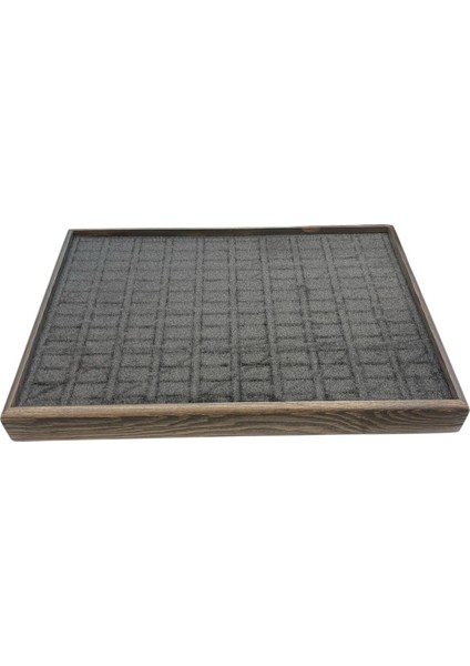 El Yapımı Ahşap Çerçeveli Alcantara Kaplama Yüzük Teşhir Tablosu, Şık ve Zarif Tasarım fırsatları