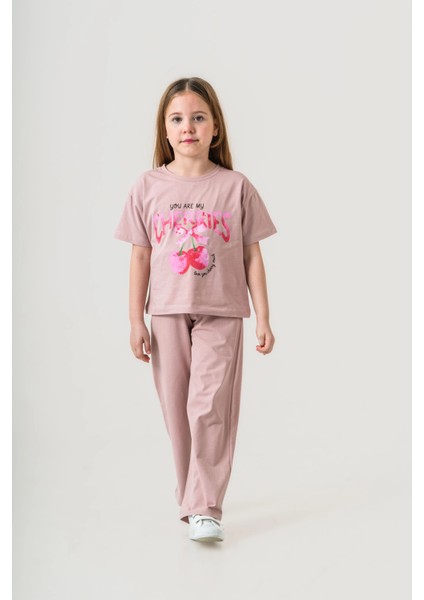 Cherries Baskılı Kız Çocuk Takım 035