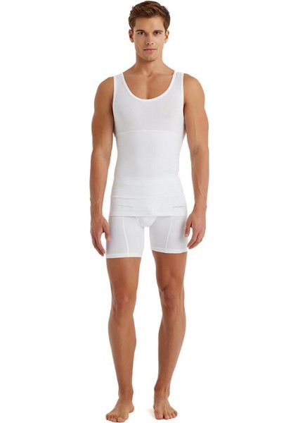 Erkek Korseli Beyaz Atlet 9209