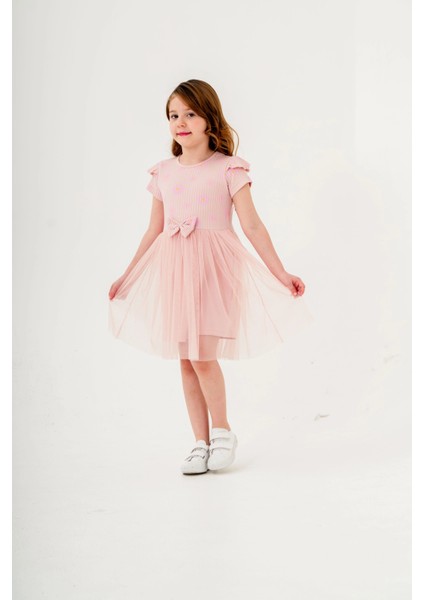 Desenli Fırfırlı Kız Çocuk Elbise 004 indirimleri