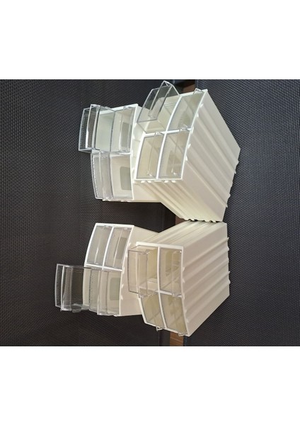 Şeffaf 8 Çekmeceli 32 Bölmeli Organizer Kutu Mücevher ve Boncuk Saklama fırsatları