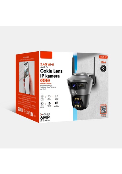 6mp 6k Ultra Hd Blıc 8xzoom Dış Mekan Gece Görüşlü Akıllı Ip Güvenlik Kamerası fiyatları