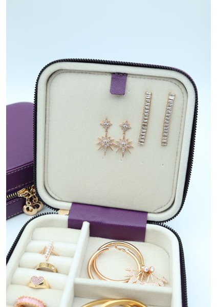 Ekru Ahşap Kasalı Orta Boy Takı Çantası, Şık ve Fonksiyonel Tasarım fırsatları