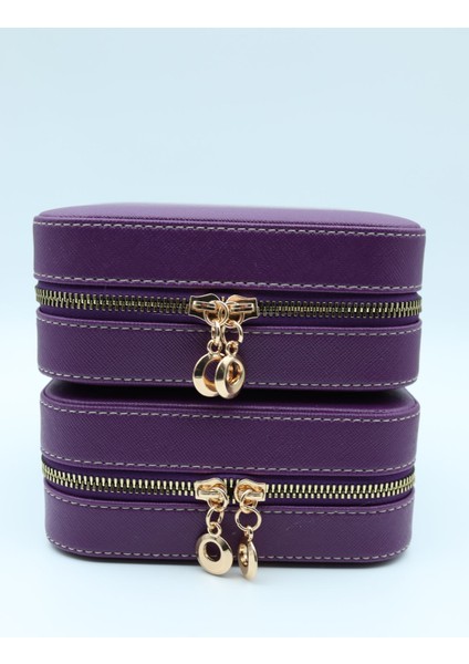 Ekru Ahşap Kasalı Orta Boy Takı Çantası, Şık ve Fonksiyonel Tasarım