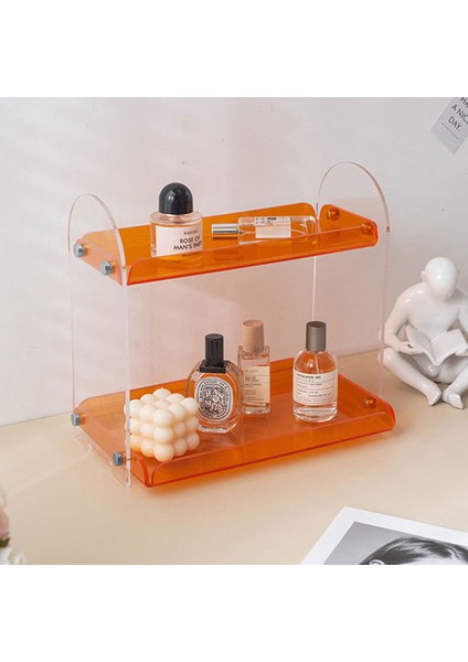 Şeffaf ve Turuncu 2 Katlı Çok Amaçlı Düzenleyici, Pratik Kullanım Kolaylığı Sağlar