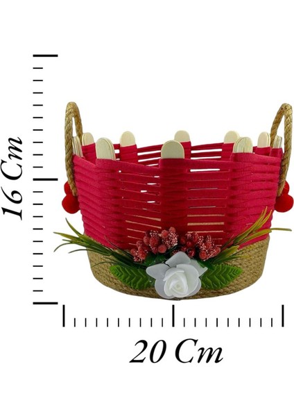 Kırmızı Çok Amaçlı Hasır Sepet, Düzenleyici, Orta Boy, Şık ve Kullanışlı indirimleri