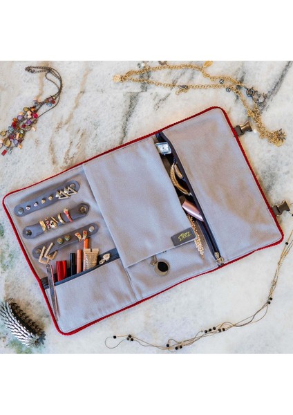Kırmızı Takı ve Makyaj Çantası, Şık ve Pratik Tasarım modelleri