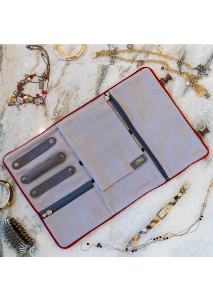 Kırmızı Takı ve Makyaj Çantası, Şık ve Pratik Tasarım indirimleri