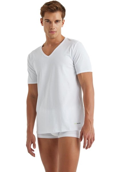 Tender Cotton Kısa Kol V Yaka Beyaz T-Shirt 9239 fiyatları