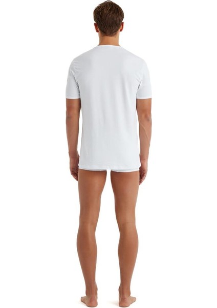 Tender Cotton Kısa Kol V Yaka Beyaz T-Shirt 9239 modelleri