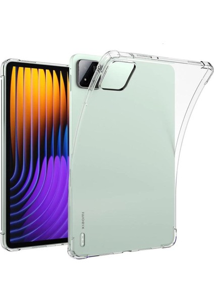 Xiaomi Pad 7 / Pad 7 Pro 11.2 Inch ile Uyumlu Anti Shock Silikon Kılıf Şeffaf - FC014