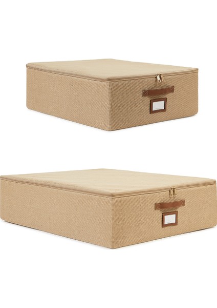 2'li Jüt Baza Altı Valiz Düzenleyici Destekli Kutu Hurç 45 x 55 x 18 + 55 x 70 x 18 cm fiyatları