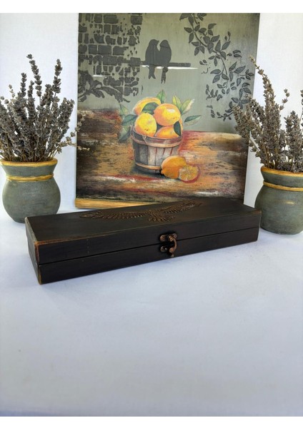 Şık Ahşap Takı ve Eşyalar Düzenleyici Kutusu, Siyah