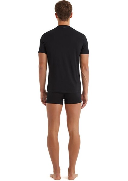 Tender Cotton Kısa Kol V Yaka Siyah T-Shirt 9239 modelleri