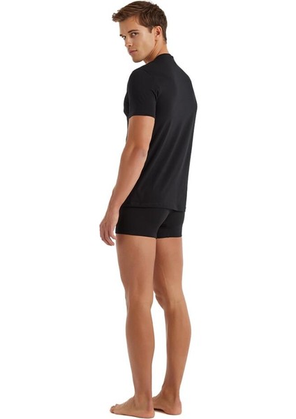 Tender Cotton Kısa Kol V Yaka Siyah T-Shirt 9239 fırsatları