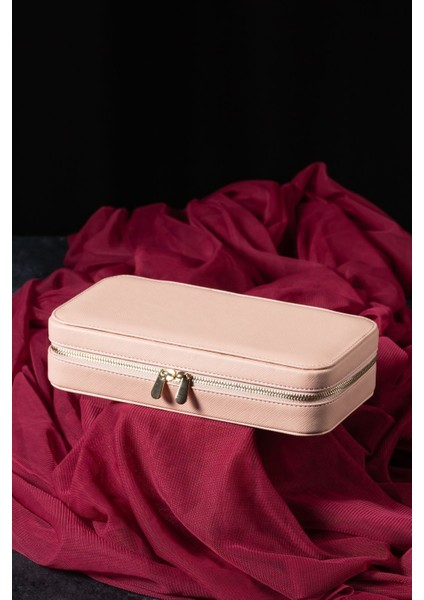Pembe Deri Takı Kutusu Orta Boy 22x11 Saklama ve Organizer Çantası fiyatları