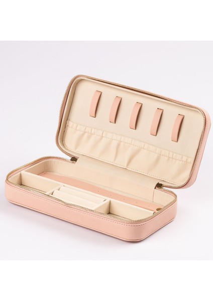 Pembe Deri Takı Kutusu Orta Boy 22x11 Saklama ve Organizer Çantası fırsatları