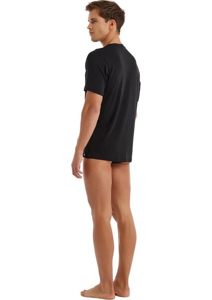 Silver V Yaka Kısa Kol Siyah T-Shirt 9308 fırsatları