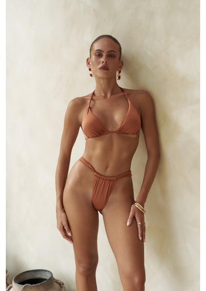 Dahlia Büzgü Detaylı Kalın Bantlı Kiremit Bikini Altı fiyatları