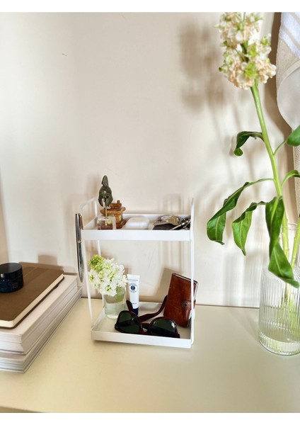 Beyaz Kozmetik ve Takı Düzenleyici, Şık ve Kullanışlı Banyo Organizeri fiyatları