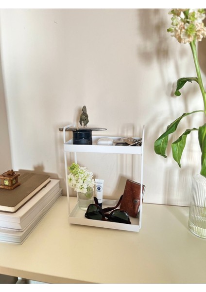 Beyaz Kozmetik ve Takı Düzenleyici, Şık ve Kullanışlı Banyo Organizeri modelleri