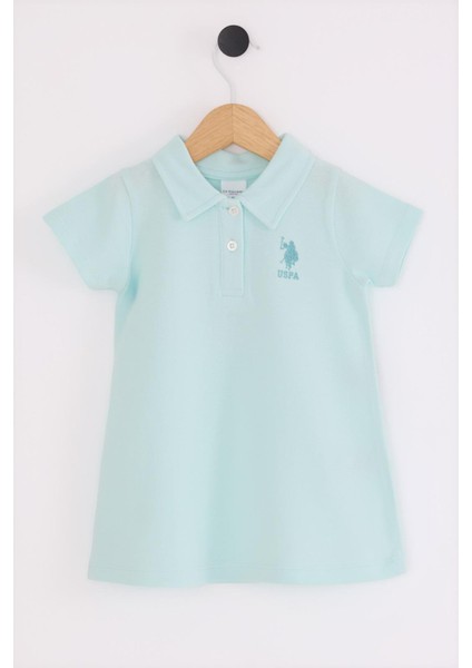 Polo Yaka %100 Pamuk Kız Çocuk Pike Elbise