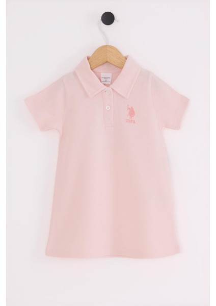 Polo Yaka %100 Pamuk Kız Çocuk Pike Elbise
