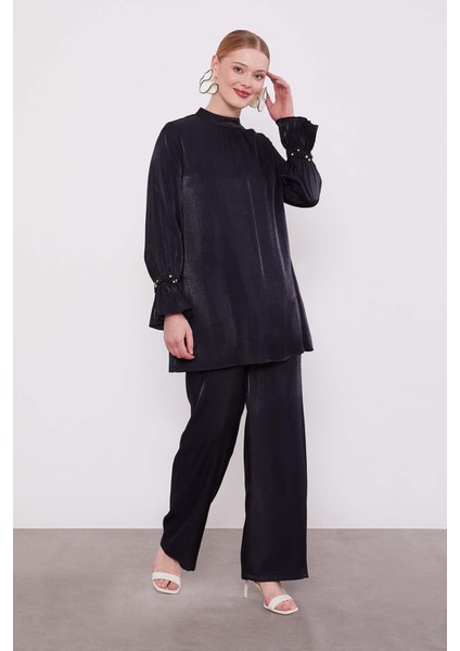 Siyah Taş Detaylı Ikili Takım fiyatları