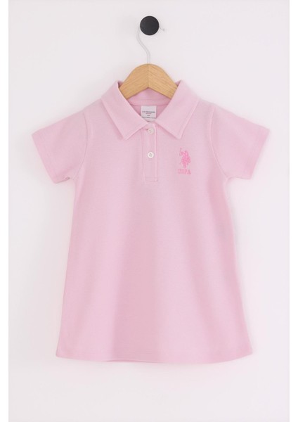 Polo Yaka %100 Pamuk Kız Çocuk Pike Elbise