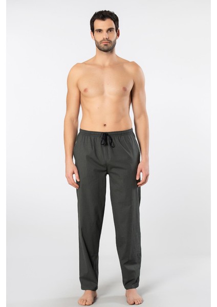 Ekoseli Cepli Alt Pijama, %95 Pamuk %5 Likralı