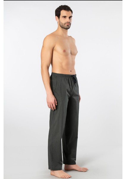 Ekoseli Cepli Alt Pijama, %95 Pamuk %5 Likralı