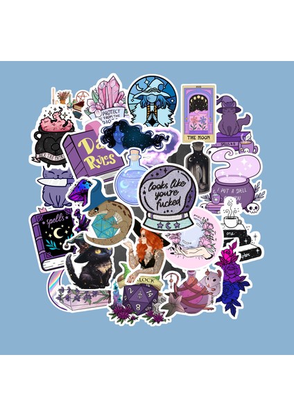Cadı Büyü Sticker Paketi -Bullet Journal - Ajanda - Planner - Defter - Laptop Etiket Çıkartma Çok Renkli 10 x 15 Paket Boyutu 3 x 5 cm Stickerlar Paket Içeriği 25 Adet Dadi Ramba Sticker