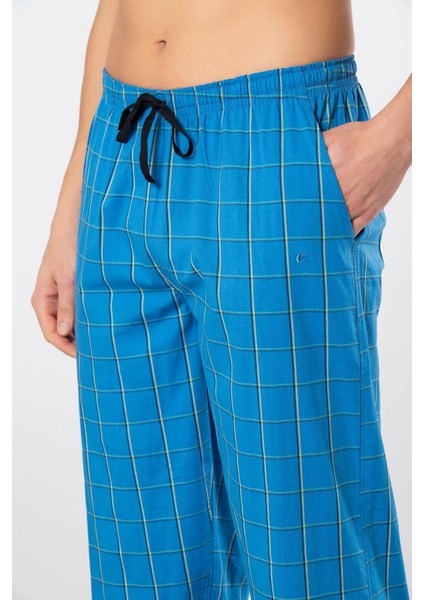 Ekoseli Cepli Alt Pijama, %95 Pamuk %5 Likralı