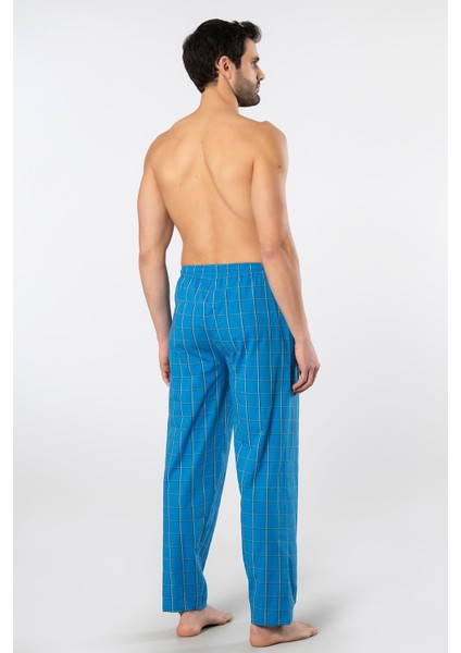 Ekoseli Cepli Alt Pijama, %95 Pamuk %5 Likralı