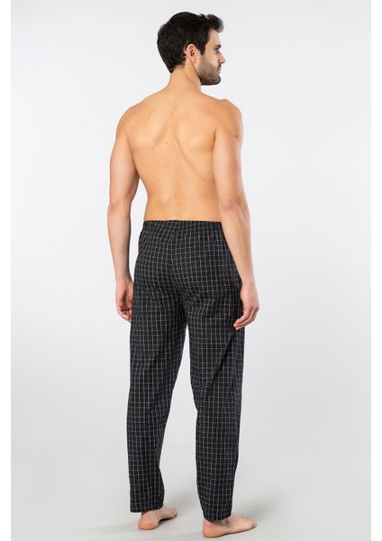Ekoseli Cepli Alt Pijama, %95 Pamuk %5 Likralı