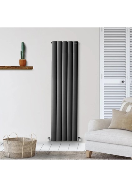 1400X475mm Lilac Dikey Antrasit Alüminyum Radyatör