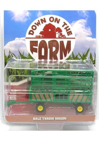 Bale Throw Wagon Green With Yellow Wheels "down On The Farm" Series 6 1/64 Model