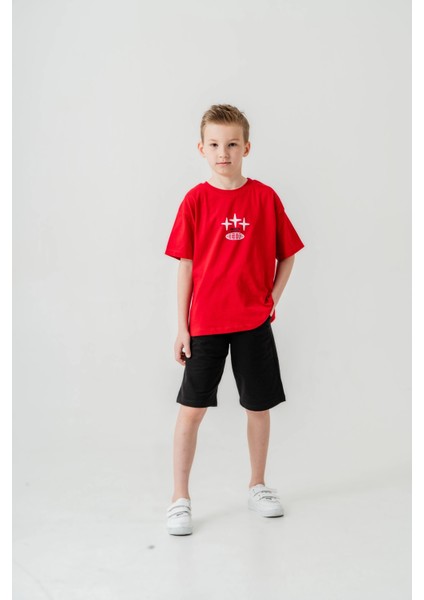 Sırtı Baskılı Şortlu Erkek Çocuk Takım 050